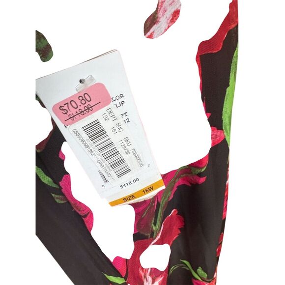 Leslie Faye Plus Size 16 Floral Maxi Dress Belted Wrap Style - Picture 8 of 10